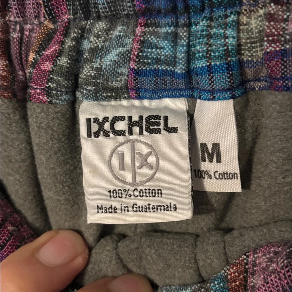 Ixchel Hippie Multicolor 100% cotton with fleece lining Men's Pants Sz M - Picture 6 of 8